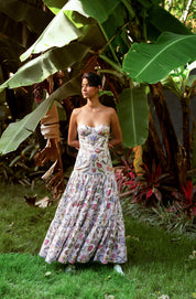 LA JULIETA SKIRT IN TULIPAN WHITE PRINT