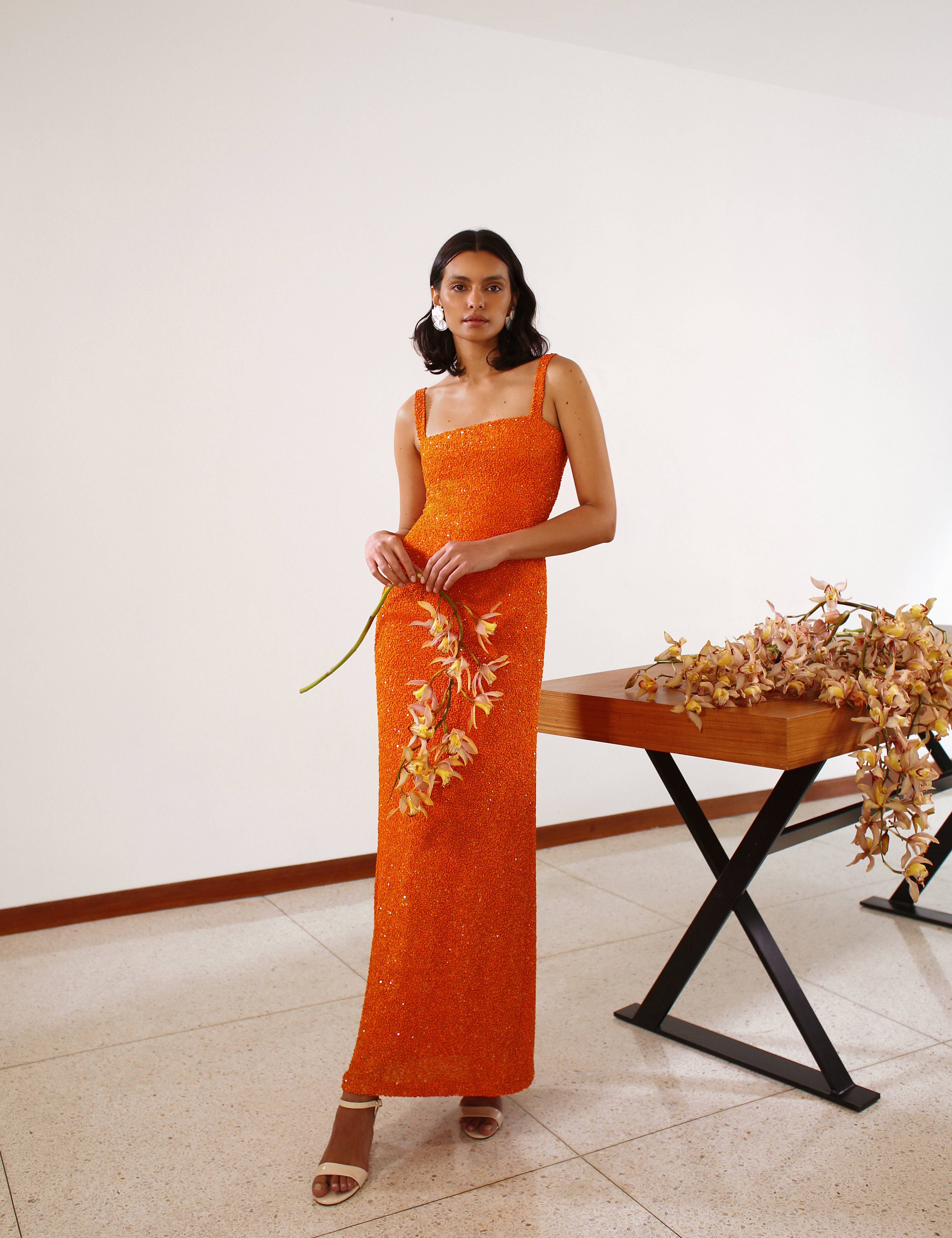 LUCIERNAGA DRESS IN HOT ORANGE LUCIERNAGA DRESS IN HOT ORANGE