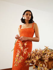 LUCIERNAGA DRESS IN HOT ORANGE - No Pise La Grama Web
