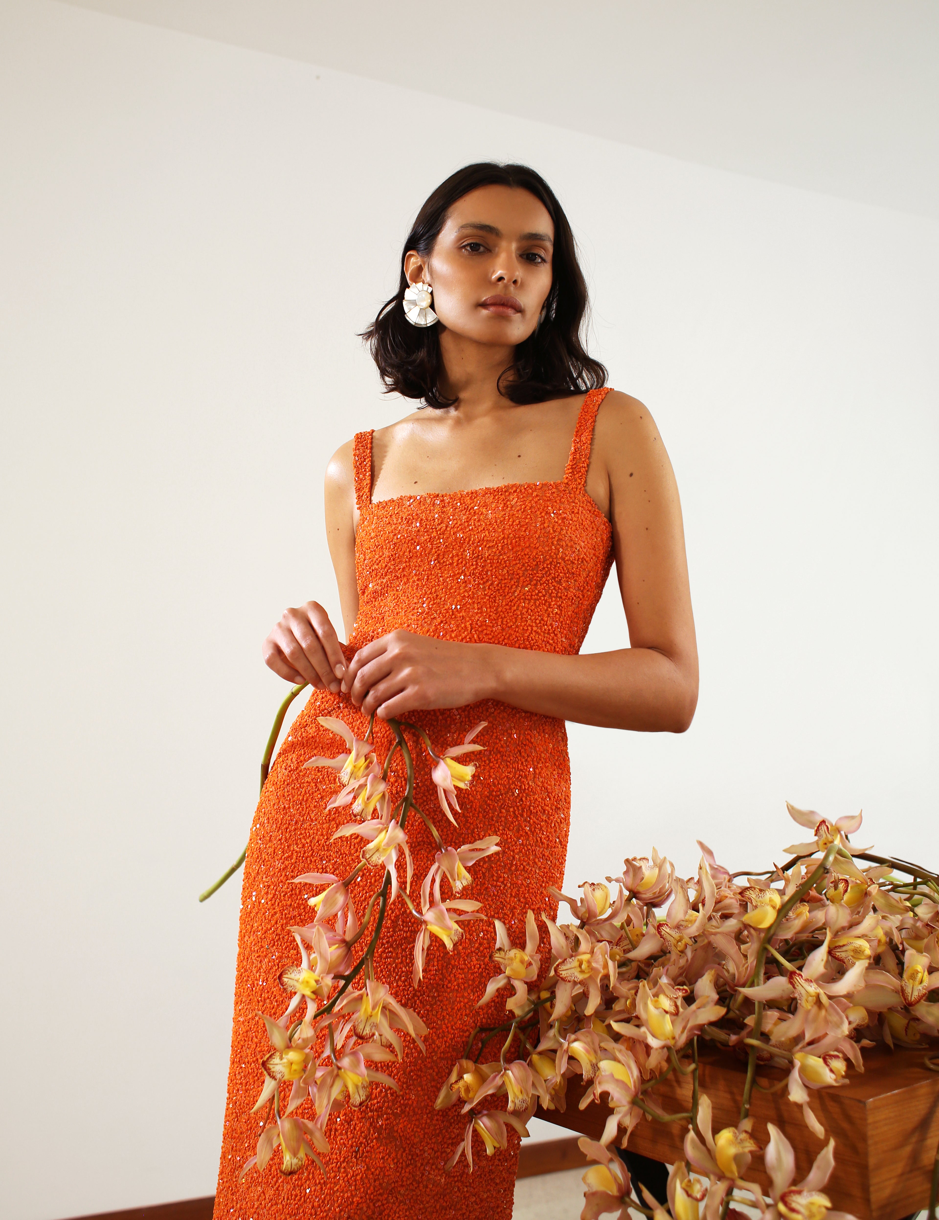 LUCIERNAGA DRESS IN HOT ORANGE - No Pise La Grama Web