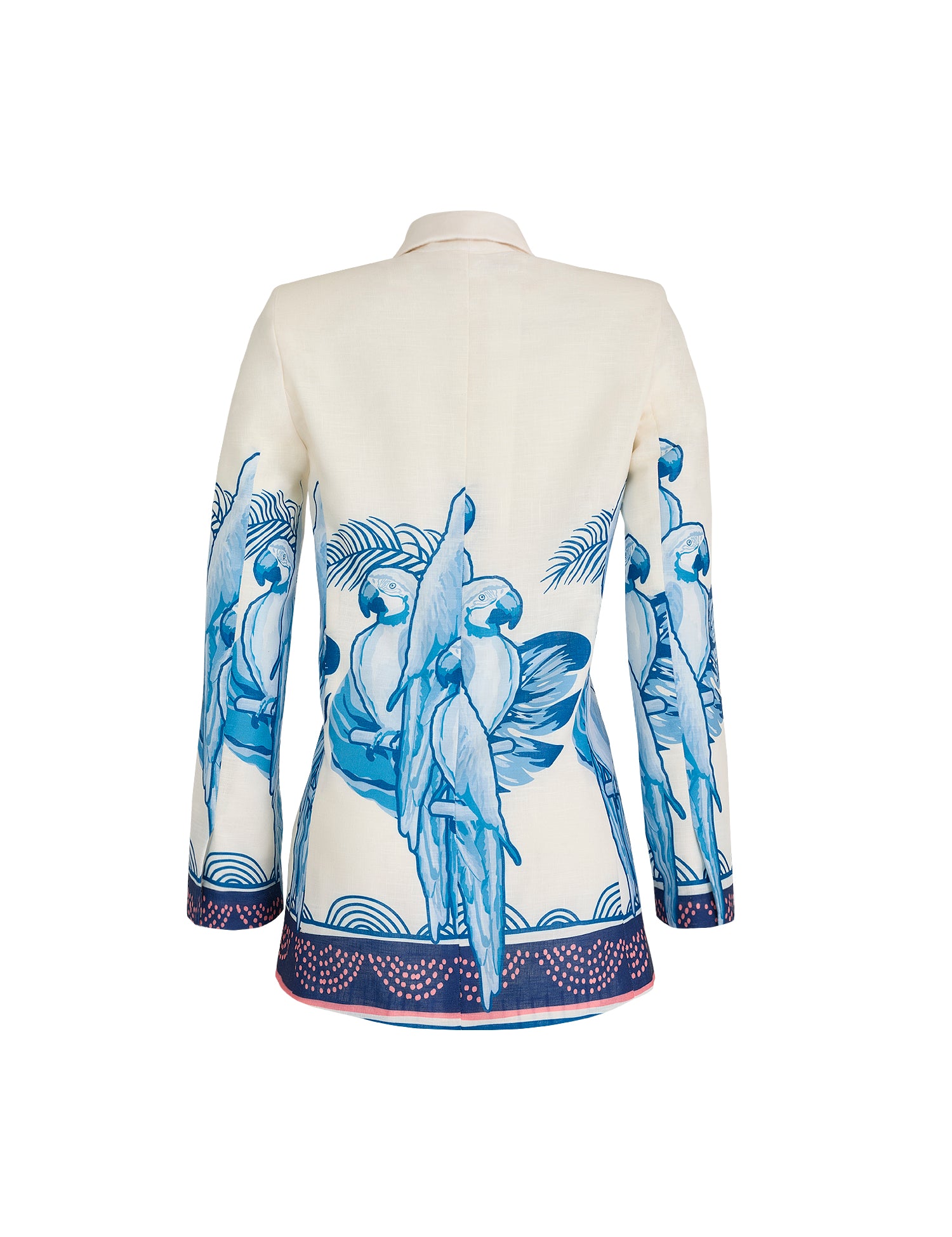 MARCELA TAILORED JACKET SUIT IN BLUE MACAW PRINT - No Pise La Grama Web