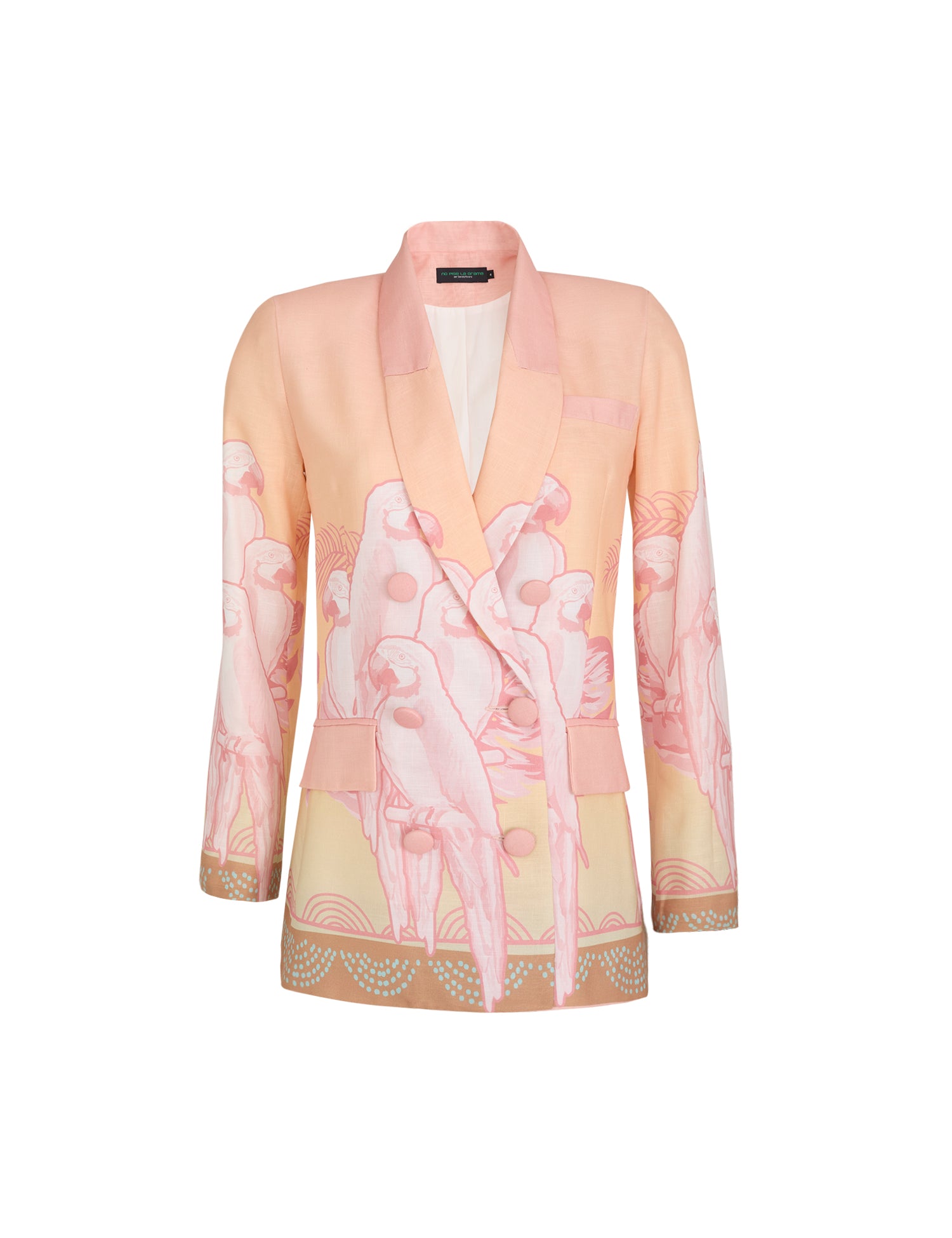 MARCELA TAILORED JACKET SUIT IN CORAL MACAW PRINT - No Pise La Grama Web