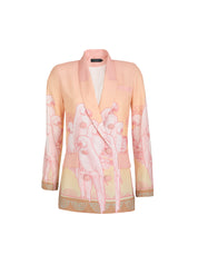 MARCELA TAILORED JACKET SUIT IN CORAL MACAW PRINT - No Pise La Grama Web