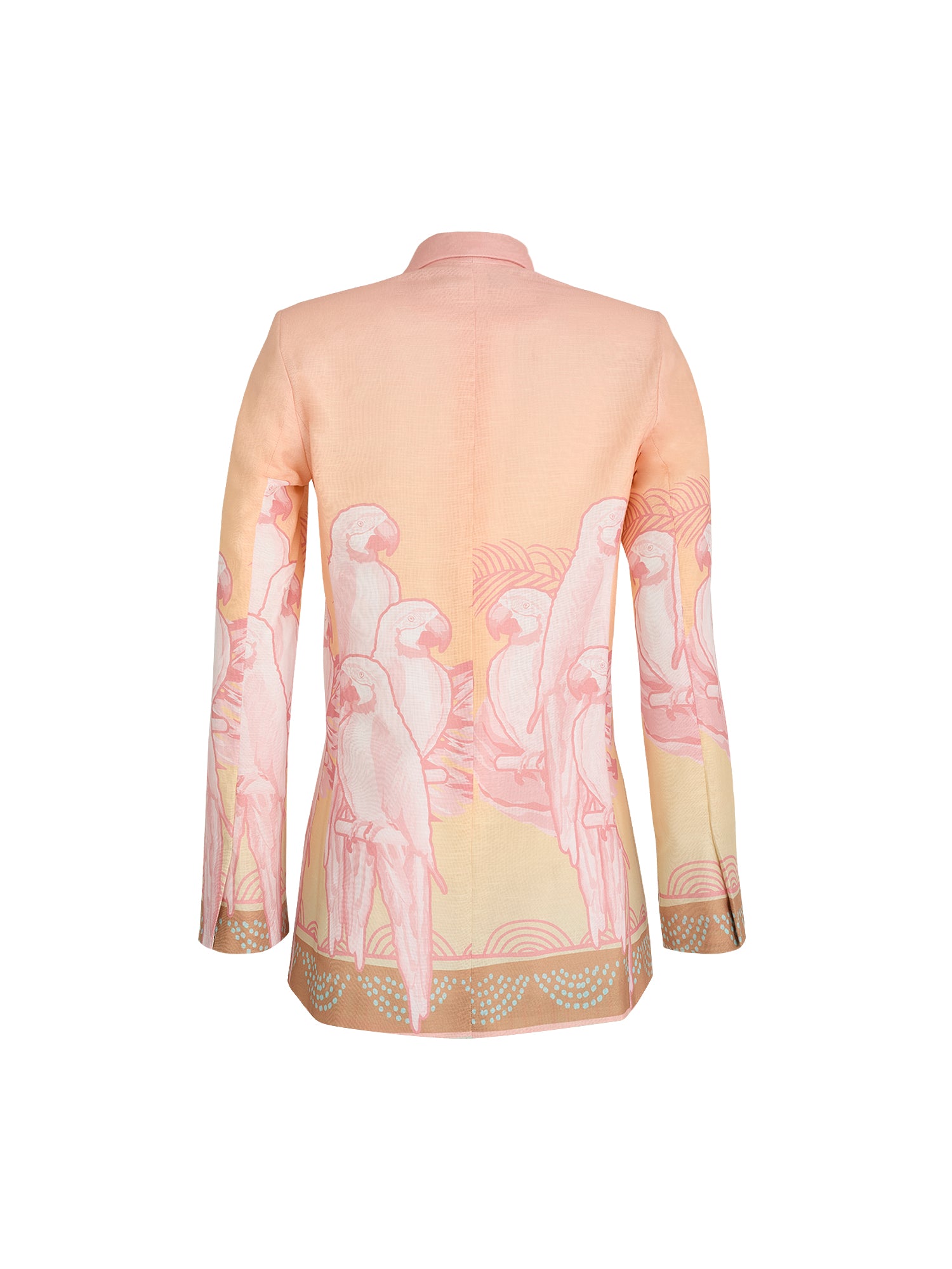 MARCELA TAILORED JACKET SUIT IN CORAL MACAW PRINT - No Pise La Grama Web