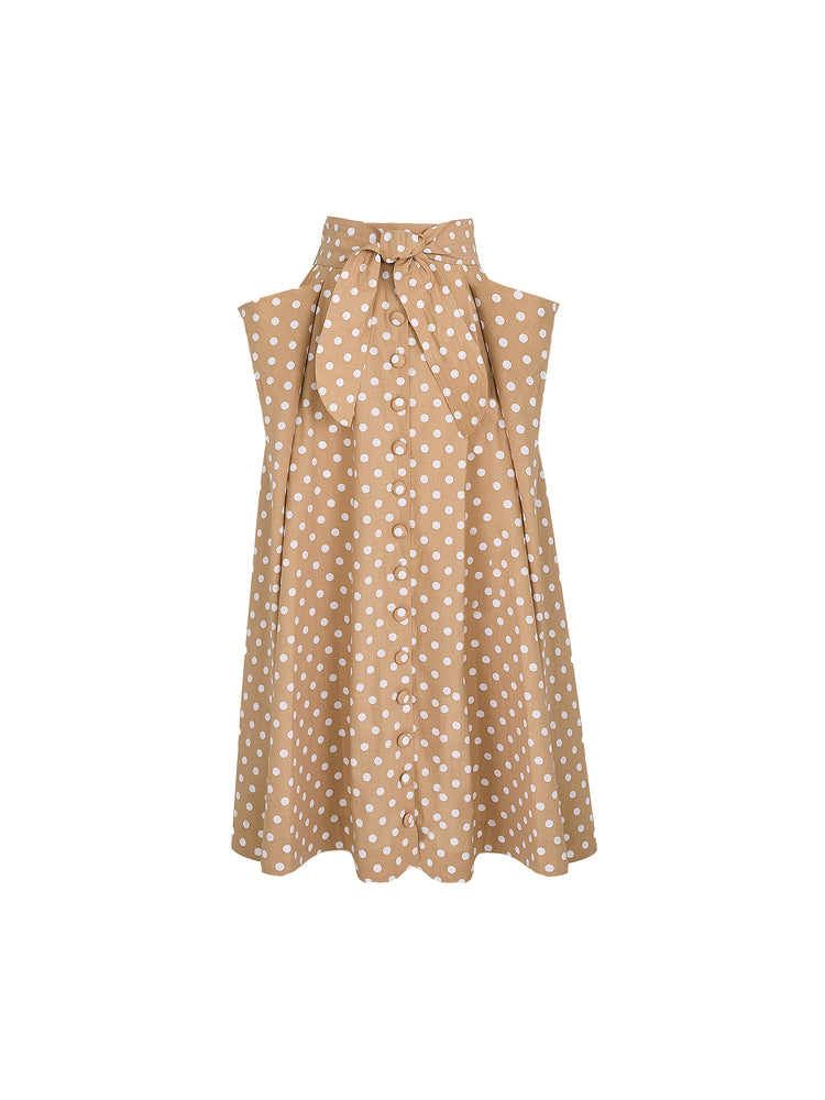 MARIANA MAXI SKIRT IN KHAKI POLKA DOTS - No Pise La Grama Web