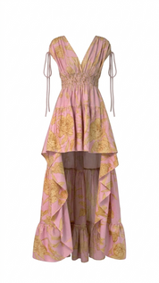 MARGARITA DRESS IN SUNLIT PINK PRINT