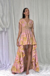 MARGARITA DRESS IN SUNLIT PINK PRINT
