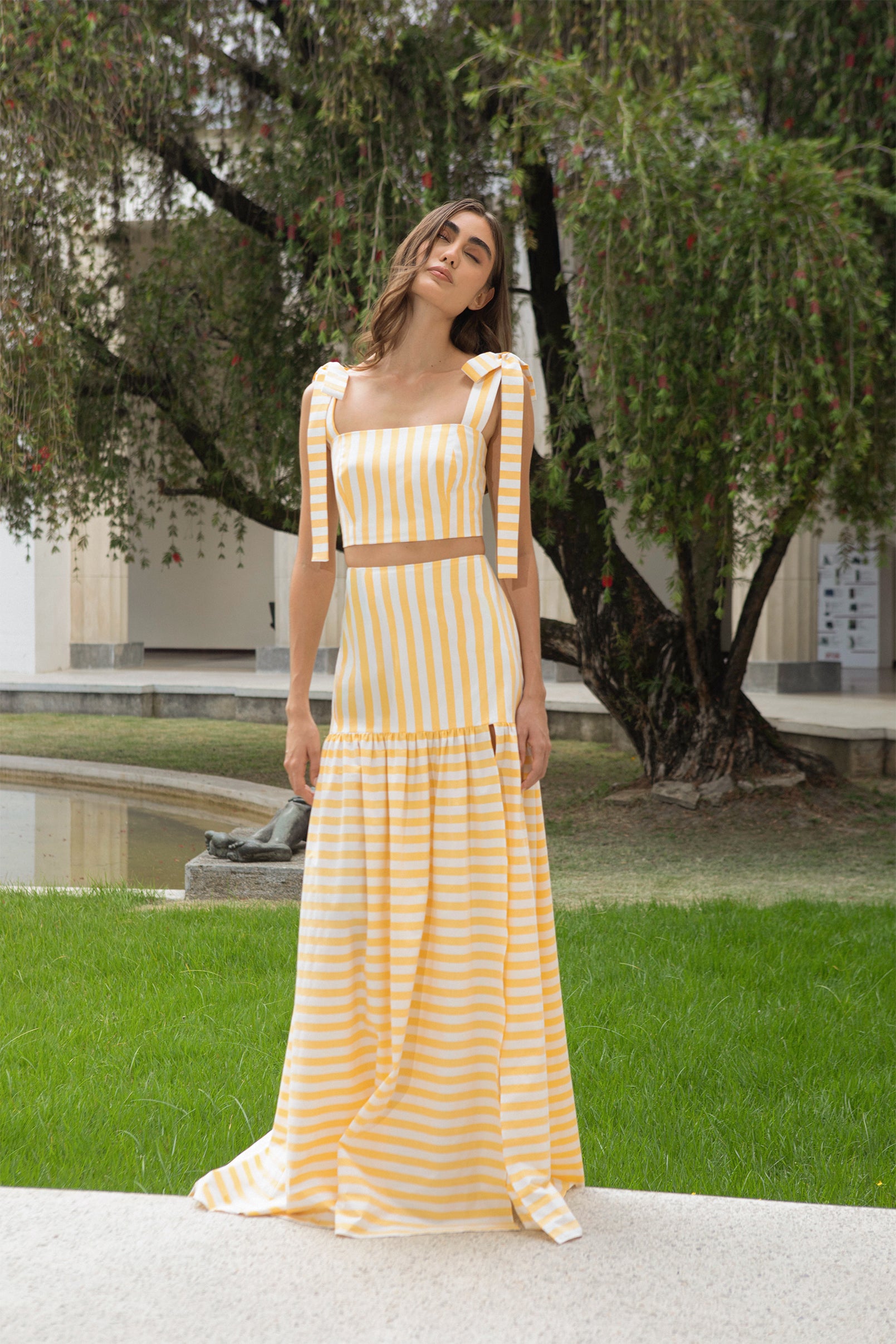 TOLEDO SKIRT IN YELLOW STRIPES