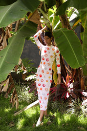 MORROCOY DRESS IN CONCHITAS IN WHITE PRINT