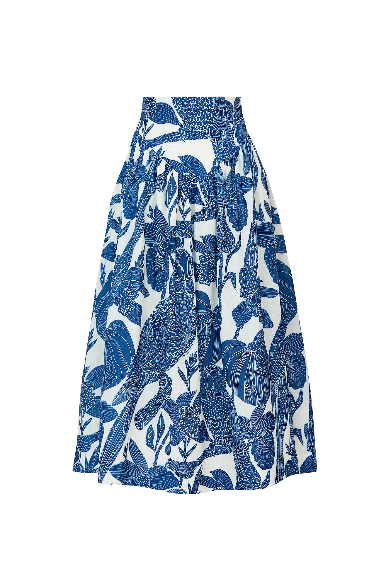 SOTAVENTO MIDI SKIRT IN CANARIO BLUE PRINT