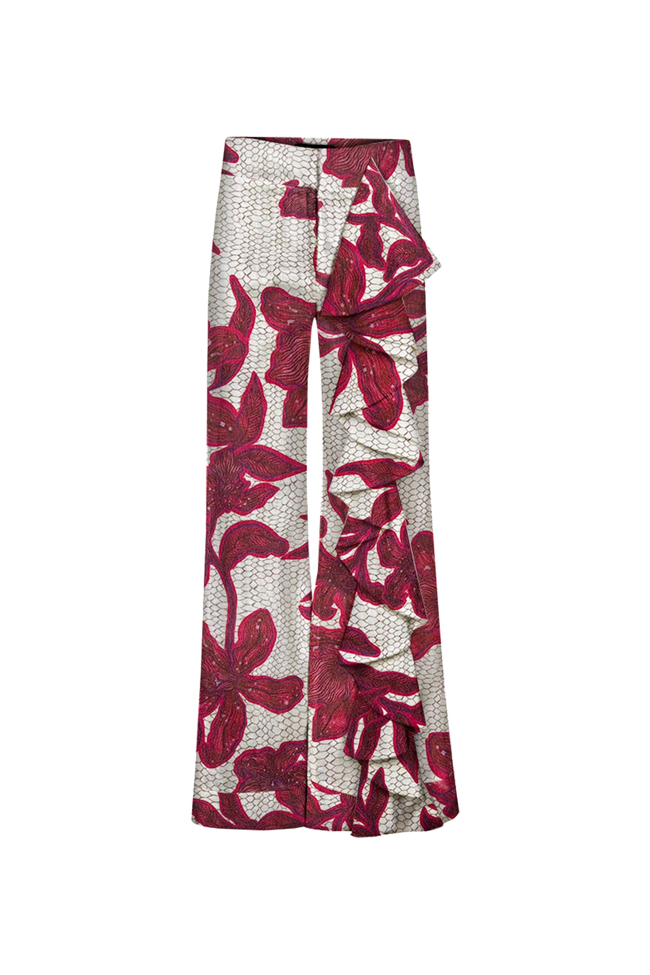 OLAS PANTS IN ORQUIDEA MERLOT PRINT