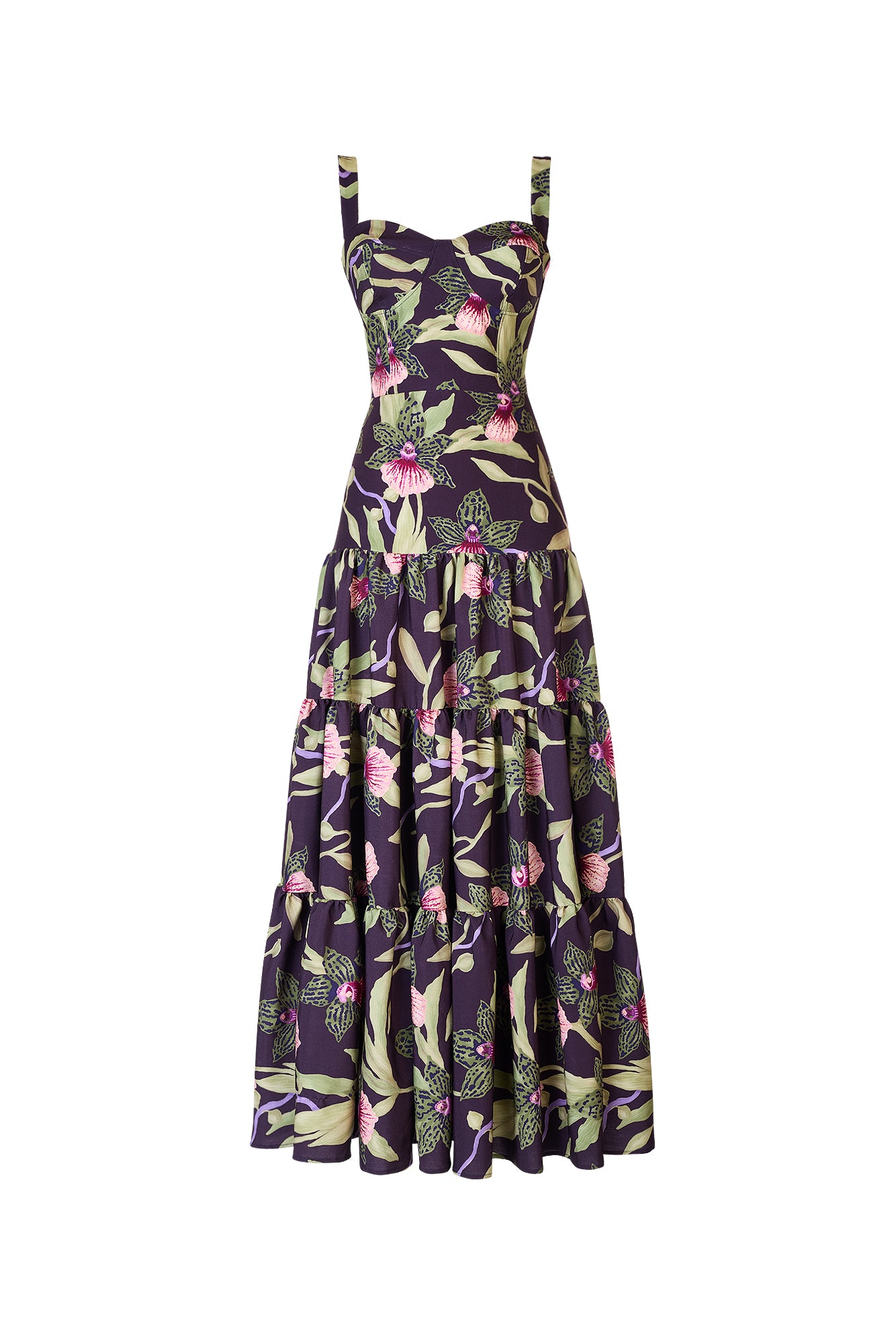 OLYMPIA DRESS IN MAROON VENEZUELA PRINT