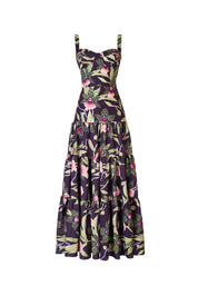 OLYMPIA DRESS IN MAROON VENEZUELA PRINT
