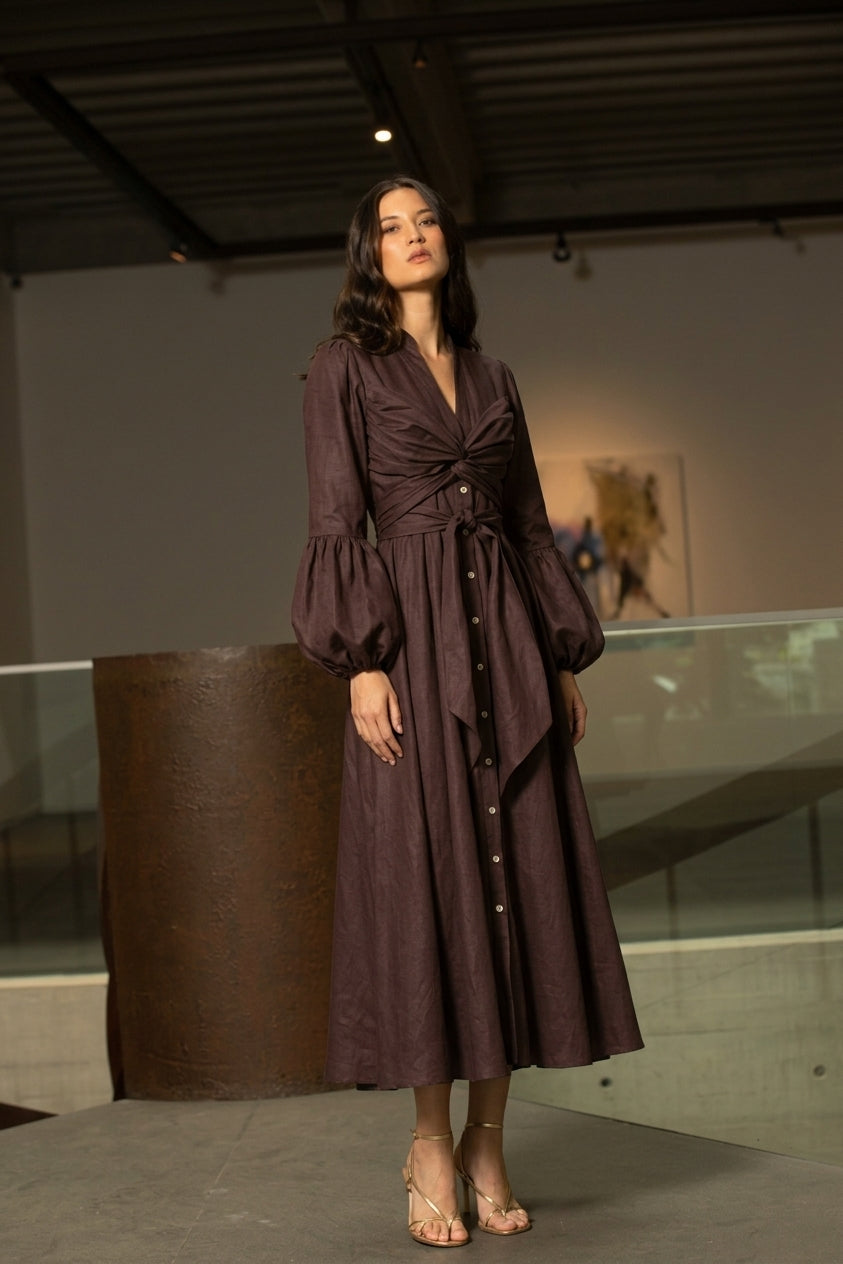 ORINOCO DRESS IN MAROON