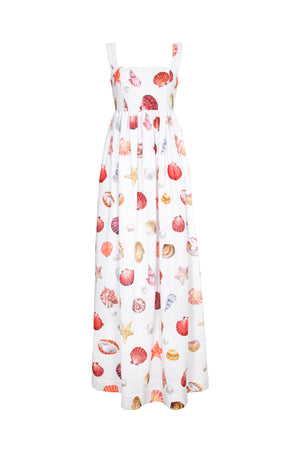 PALMAR MAXI DRESS IN CONCHITAS IN WHITE PRINT