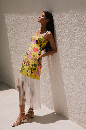 PAPILLON DRESS IN BOTANICA YELLOW PRINT