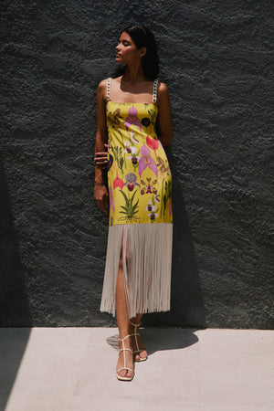 PAPILLON DRESS IN BOTANICA YELLOW PRINT