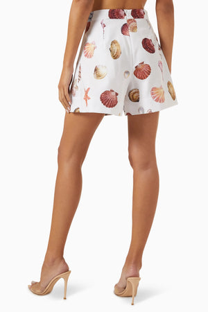 PERLA SHORT IN CONCHITAS IN WHITE PRINT