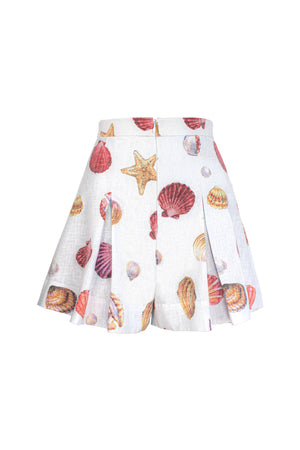 PERLA SHORT IN CONCHITAS IN WHITE PRINT