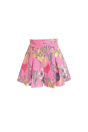 PERLA SHORTS IN BOTANICA PINK PRINT - No Pise La Grama Web