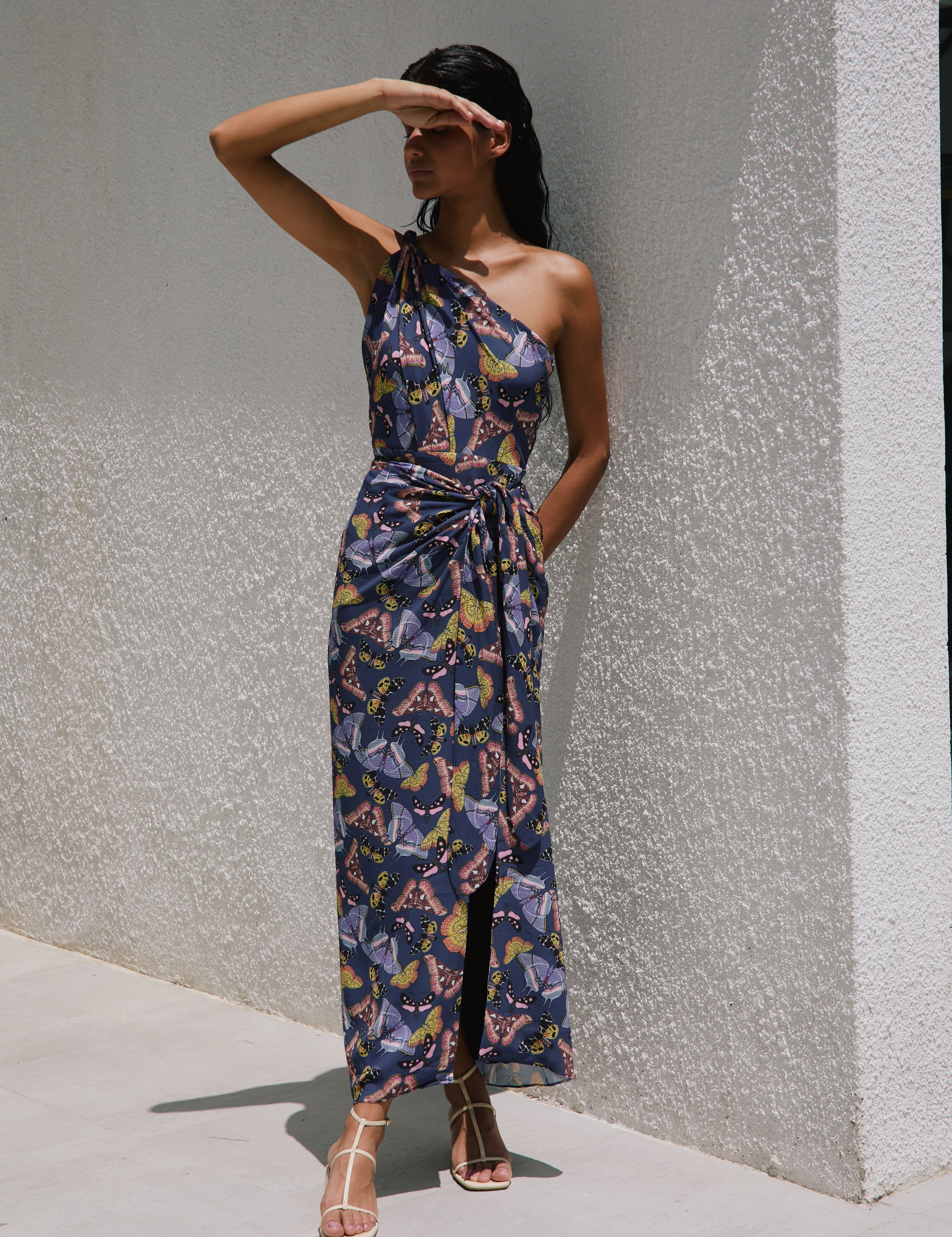 PUERTO DRESS IN MARIPOSA NAVY PRINT - No Pise La Grama Web