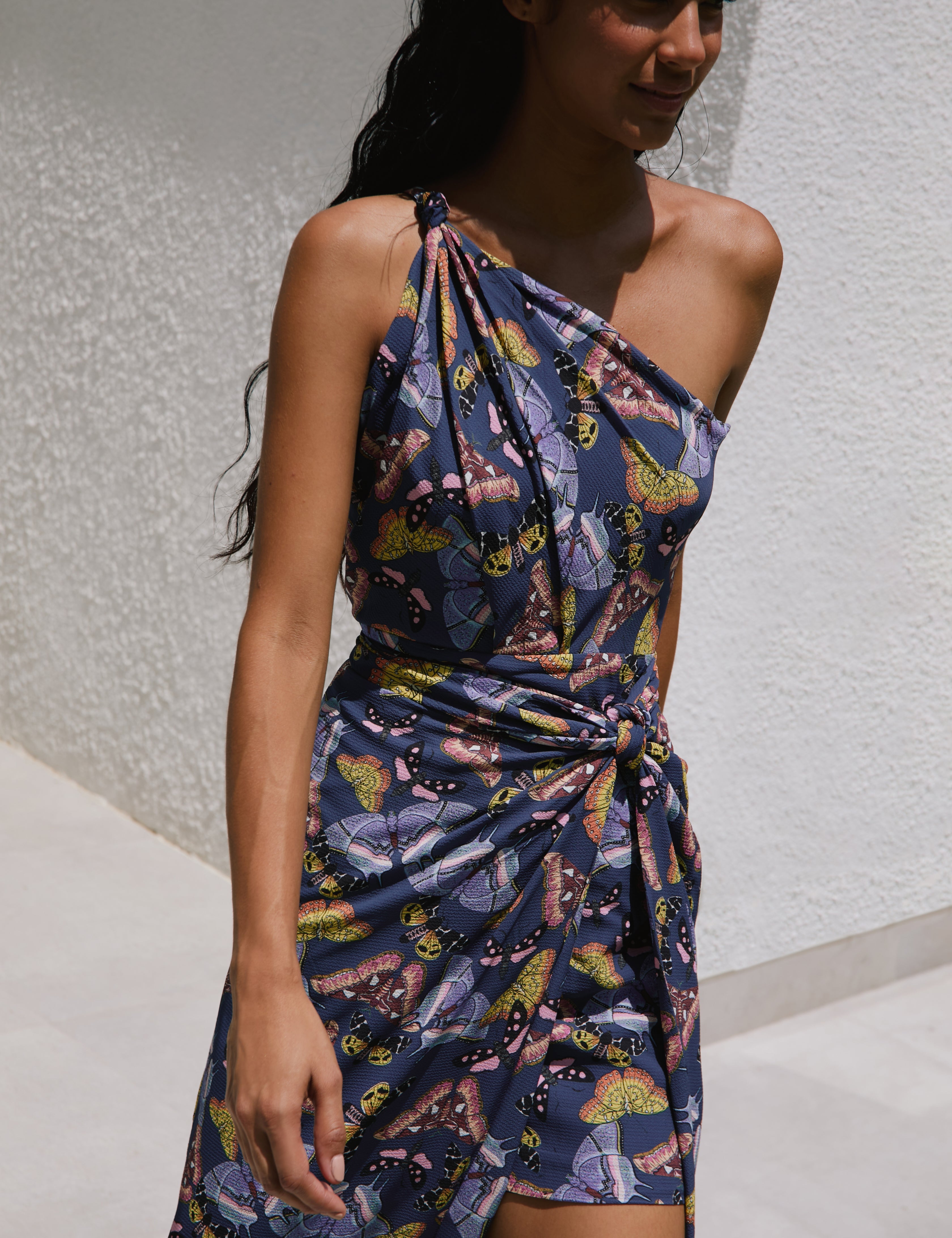 PUERTO DRESS IN MARIPOSA NAVY PRINT - No Pise La Grama Web