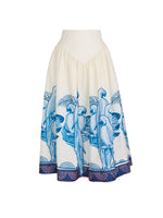 SOTAVENTO MIDI SKIRT IN BLUE MACAW PRINT - No Pise La Grama Web