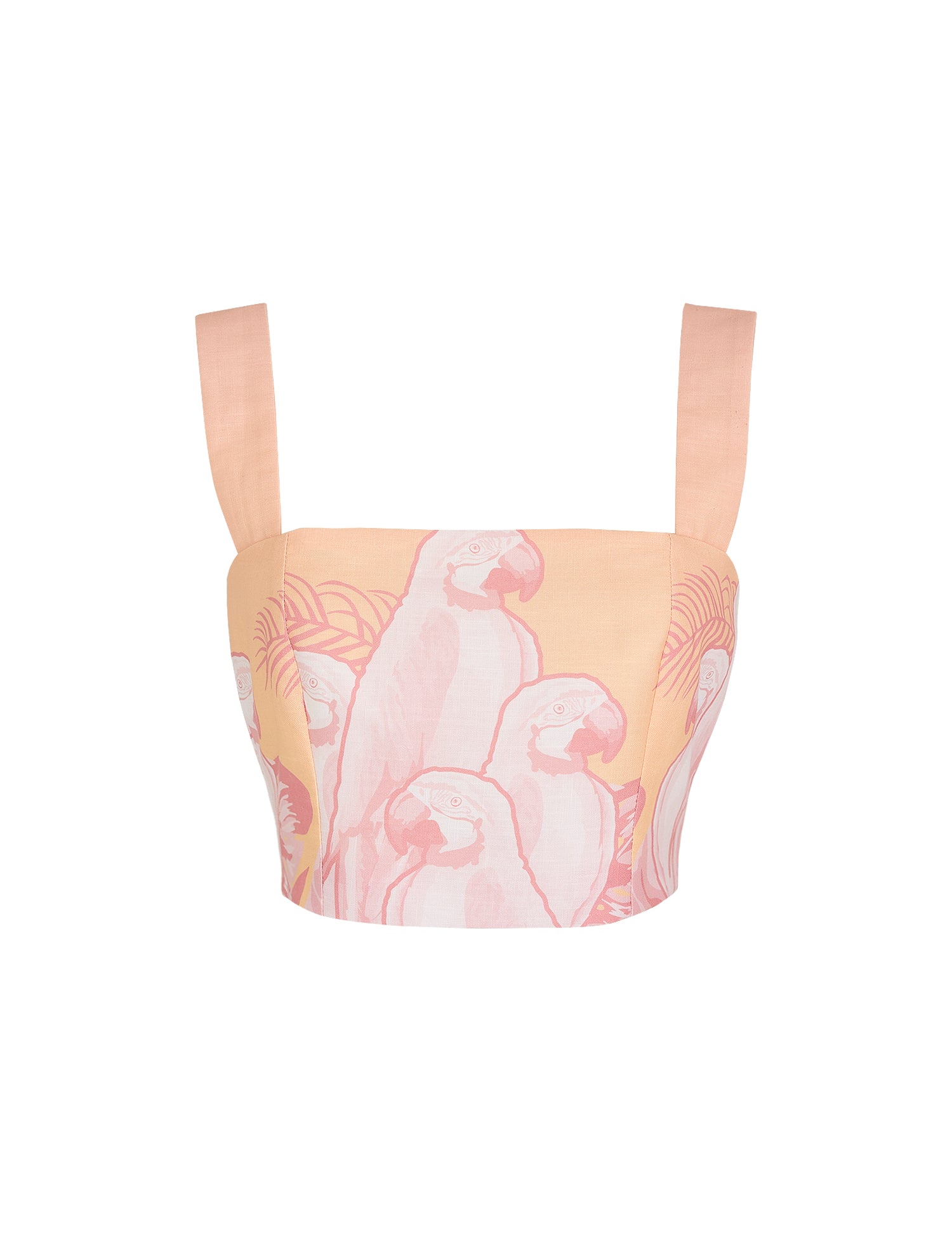 SOTAVENTO TOP IN CORAL MACAW PRINT - No Pise La Grama Web