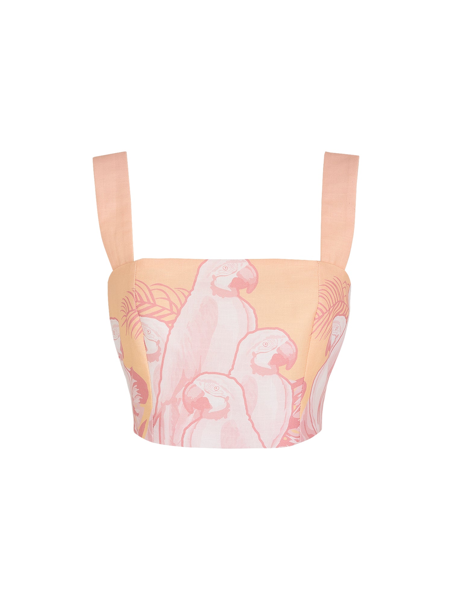 SOTAVENTO TOP IN CORAL MACAW PRINT - No Pise La Grama Web