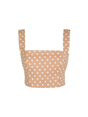 SOTAVENTO TOP IN KHAKI POLKA DOTS - No Pise La Grama Web