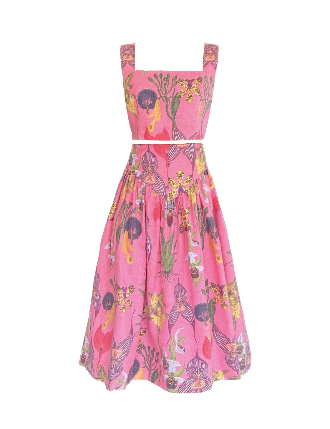 SOTAVENTO MIDI SKIRT IN BOTANICA PINK PRINT - No Pise La Grama Web