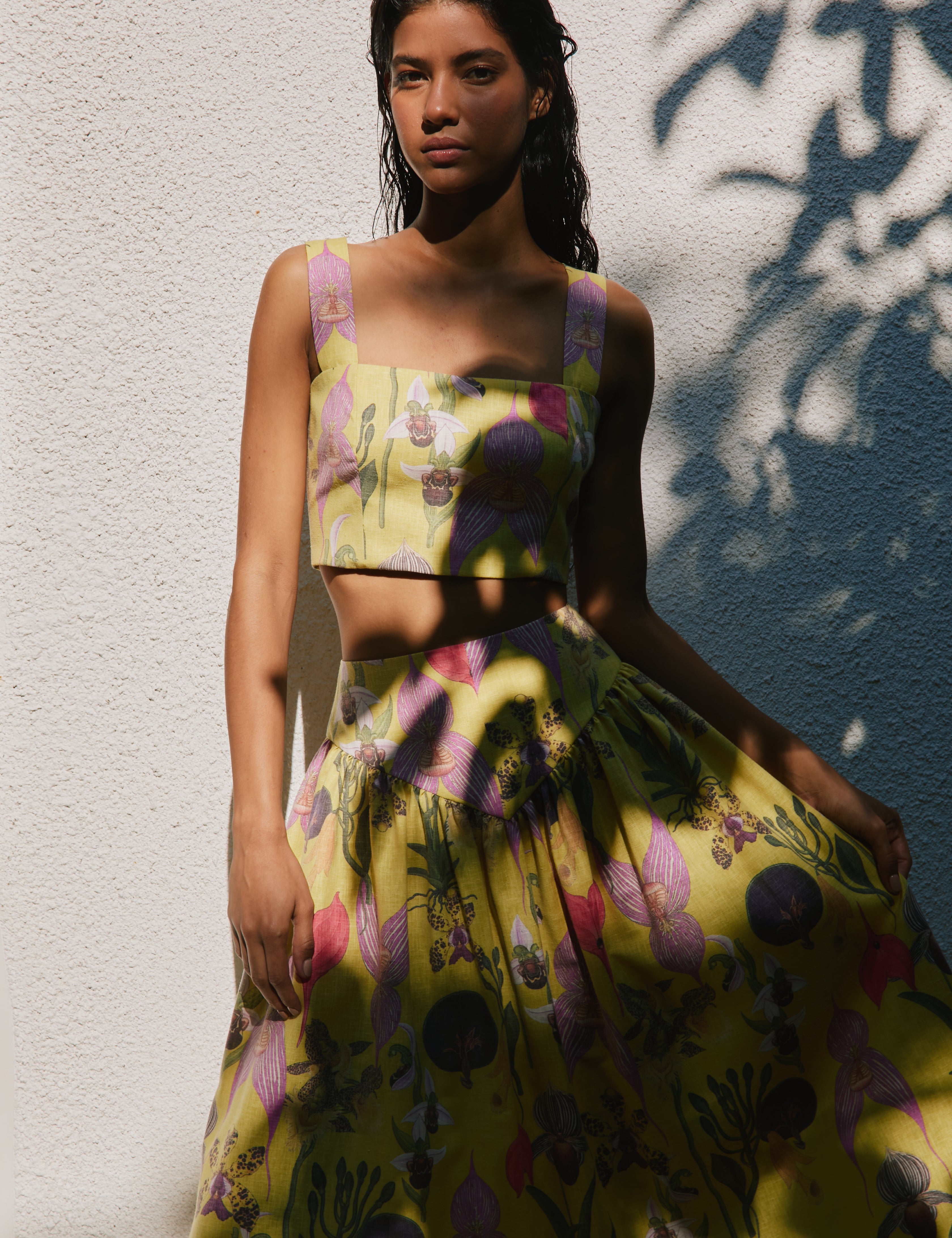 SOTAVENTO TOP IN BOTANICA YELLOW PRINT - No Pise La Grama Web