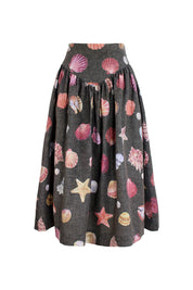 SOTAVENTO MIDI SKIRT IN CONCHITAS IN BLACK PRINT