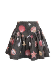 SOTAVENTO MINI SKIRT IN CONCHITAS IN BLACK PRINT