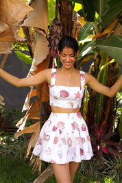 SOTAVENTO MINI SKIRT IN CONCHITAS IN WHITE PRINT