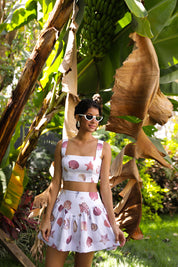 SOTAVENTO MINI SKIRT IN CONCHITAS IN WHITE PRINT