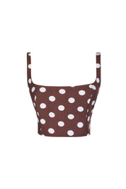 TOLEDO TOP IN MAROON POLKA DOTS