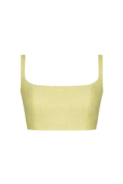 TOLEDO LINEN TOP IN SOFT YELLOW