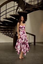 MOSAICO SKIRT IN BORDEAUX VENEZUELA PRINT