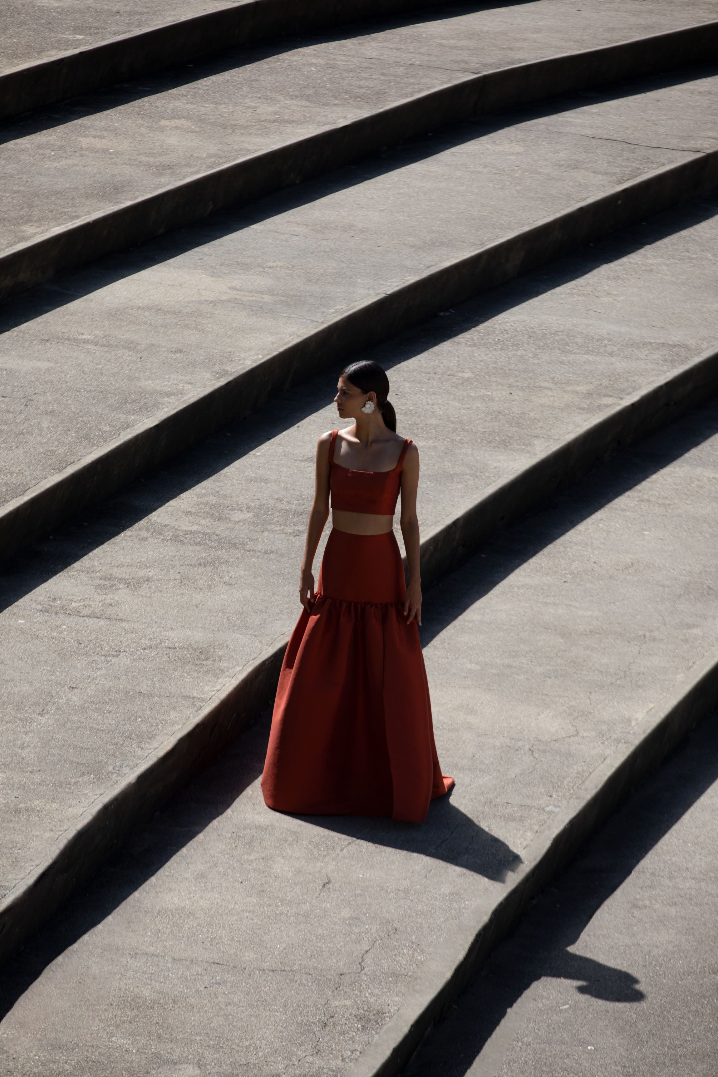 TOLEDO SKIRT IN TERRACOTA