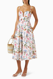 VENETA DRESS IN TULIPAN WHITE PRINT