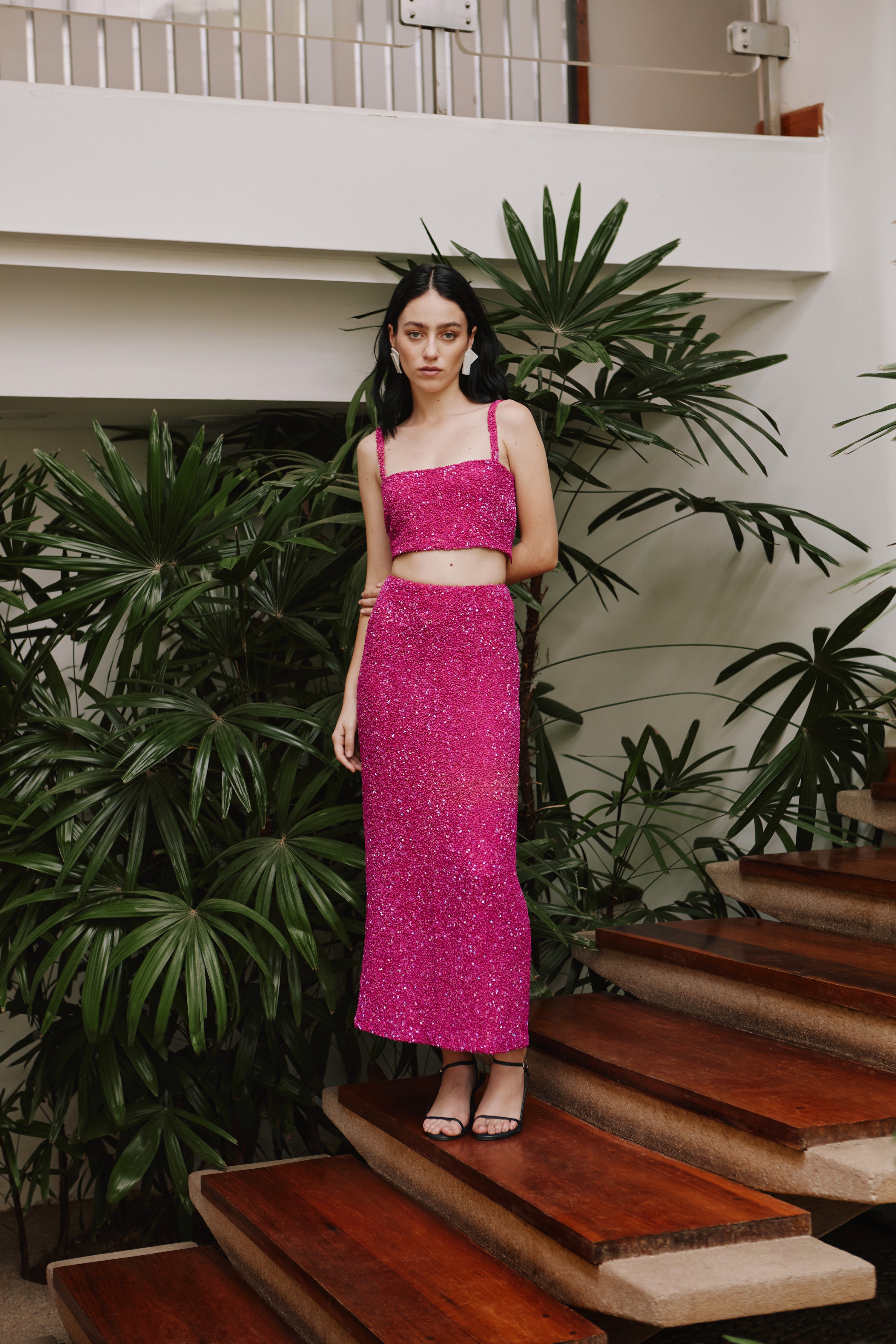 MI LUZ SKIRT IN HOT PINK - No Pise La Grama Web