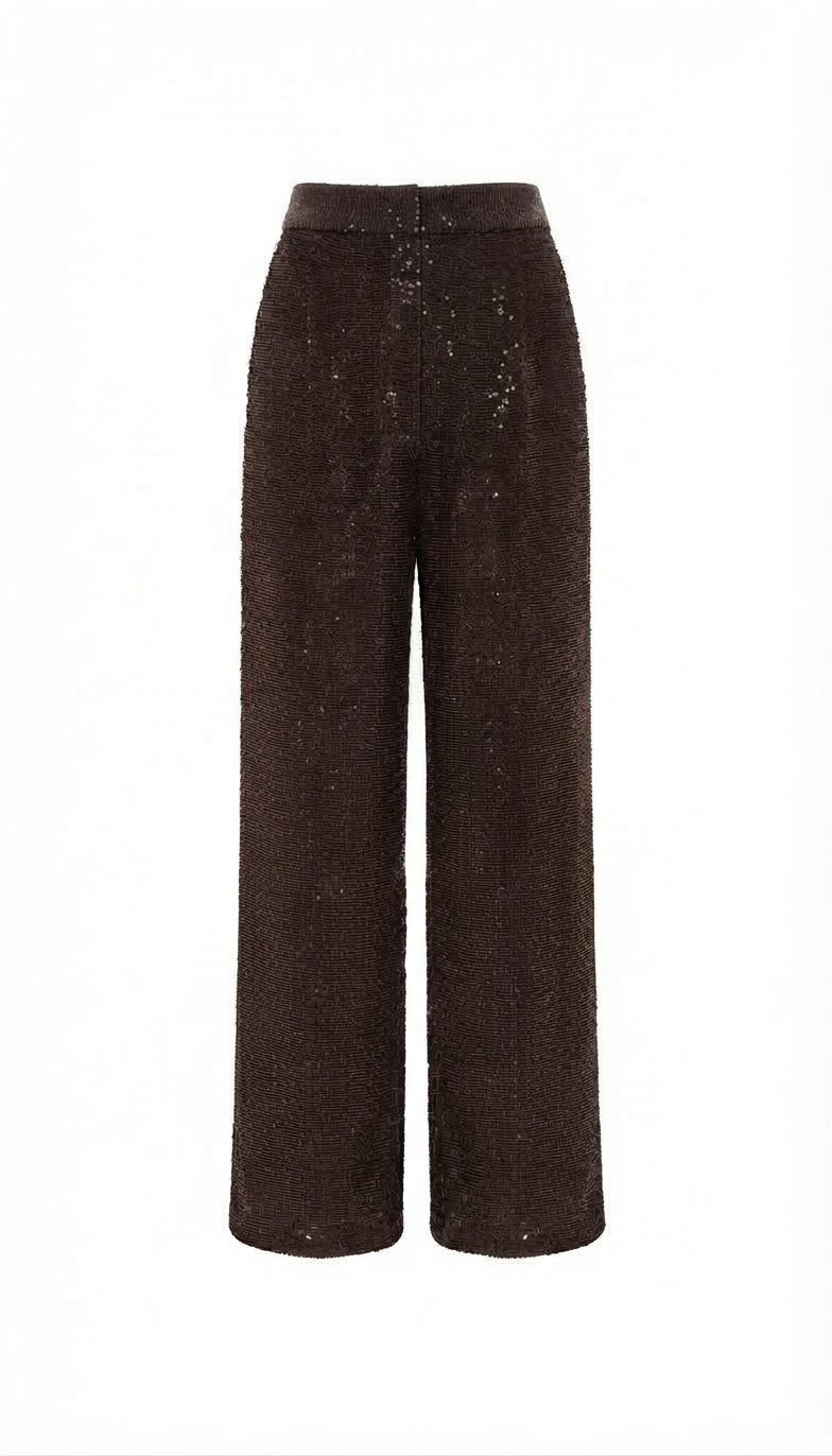 FLORENCIA PANTS IN MAROON SEQUINS