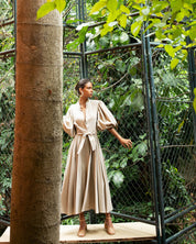 BROMELIA DRESS IN KHAKI - No Pise La Grama Web