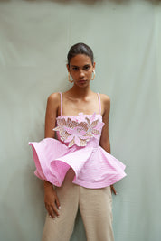 DREAMY TOP IN KHAKI AND PINK STRIPES - No Pise La Grama Web