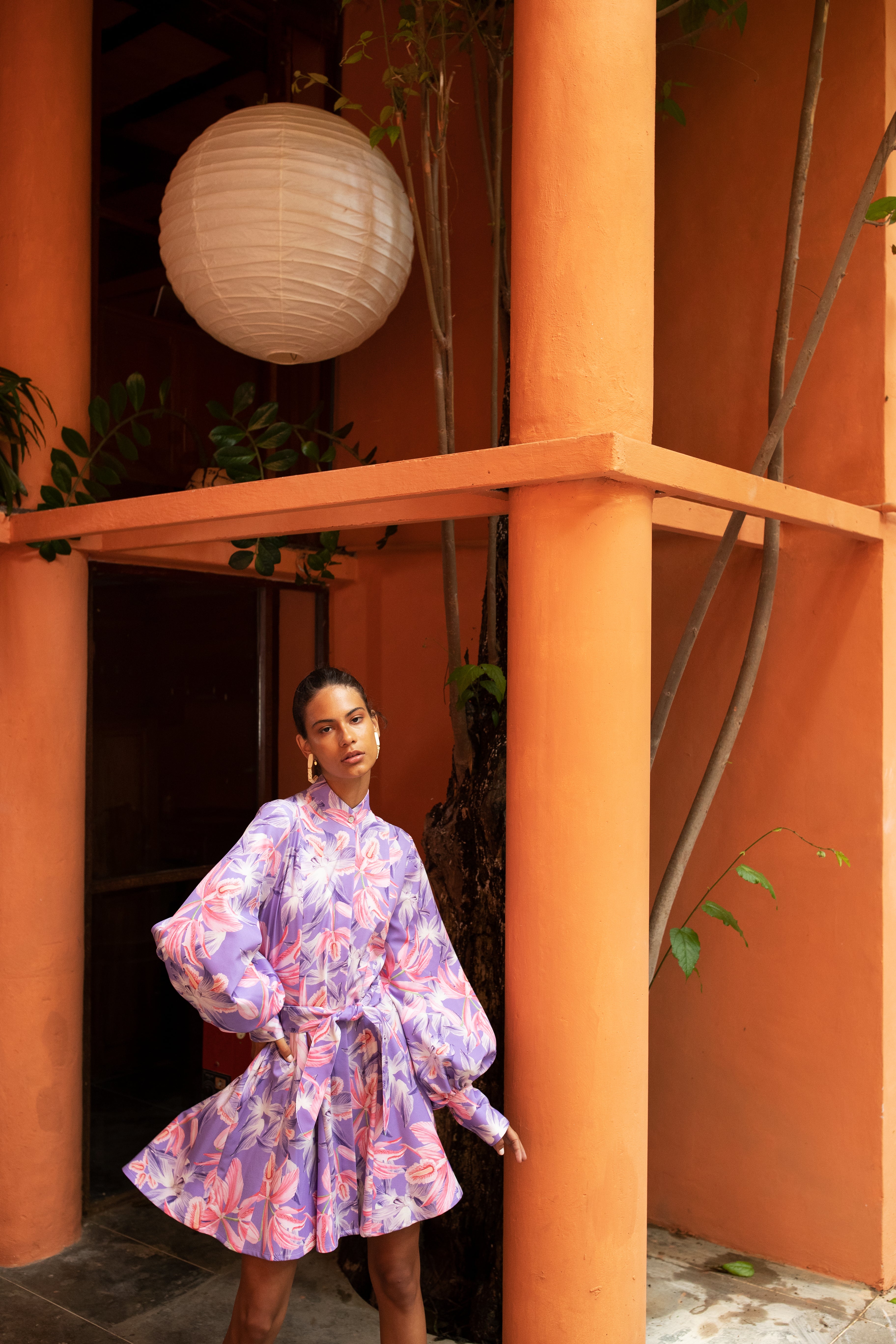 AMORIO DRESS IN ORQUIDEAS IN LAVENDER PRINT - No Pise La Grama Web