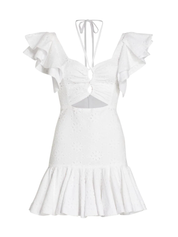 MINI CHOCOLATE DRESS IN WHITE EYELET