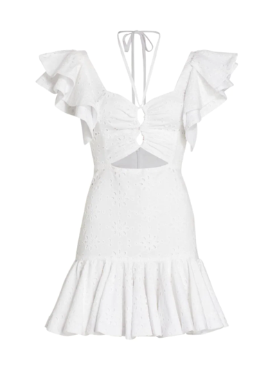 MINI CHOCOLATE DRESS IN WHITE EYELET