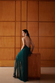 PAZ TOP IN GREEN GLASS