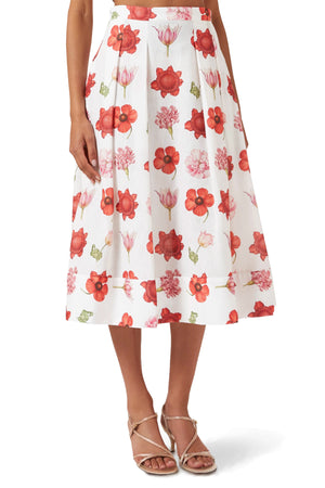 VELA SKIRT IN EMPERADOR FLOWER WHITE PRINT